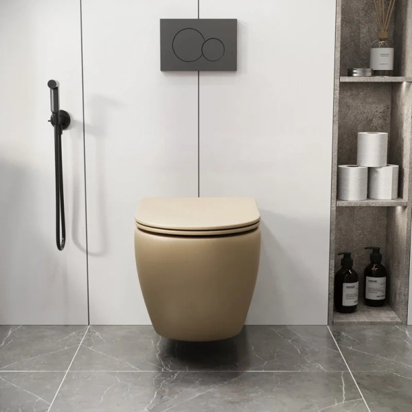 Унитаз подвесной Grossman Color бежевый матовый GR-4411BEMS (детальная фотография), по запросу