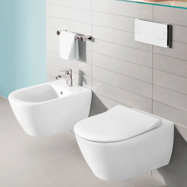 Унитаз подвесной Villeroy & Boch Subway 2.0 безободковый без грязеотталкивающего покрытия 5614R201 (детальная фотография), фарфор, керамика