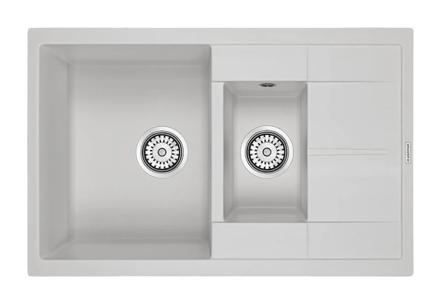 Мойка для кухни Paulmark Feste 77 см кварцевая, белая PM237850-WH (детальная фотография)
