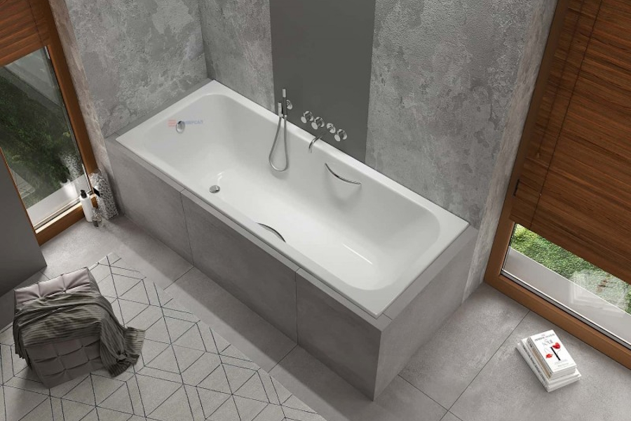 Ванна чугунная Универсал Ностальжи 170х75 см с отверстиями под ручки 150523 (детальная фотография), чугунные