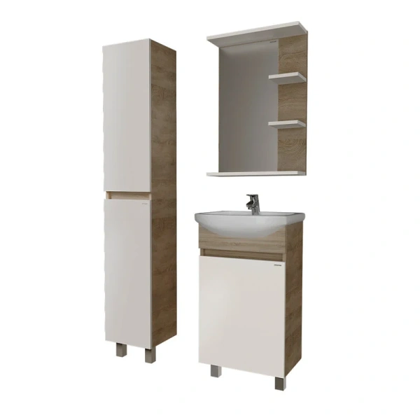 Шкаф-пенал напольный Grossman Поло 30 см дуб сонома/белый 303003 (детальная фотография), 30 см