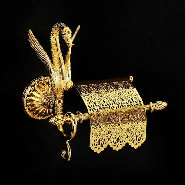 Бумагодержатель Migliore Luxor с ажурной крышкой 26120 (детальная фотография), золото