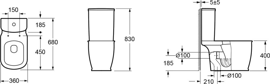 Унитаз компакт Lavinia Boho Bell Pro белый 3301001N (детальная фотография), с нижним подводом воды index_1