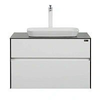 Тумба с раковиной подвесная Black&White Universe 80 см белая