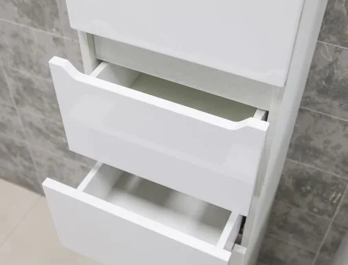 Шкаф-пенал напольный Акватон Дакота 34 см белый/выбеленное дерево 1A203203DAAY0 (детальная фотография), 35 см