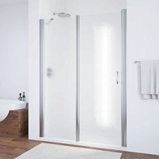 Душевая дверь профиль глянцевый хром стекло шиншилла Vegas-glass