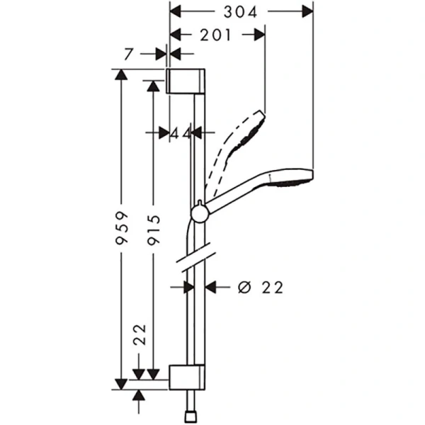 Душевой комплект Hansgrohe Croma Select E белый/хром 26592400 (детальная фотография), душевые гарнитуры