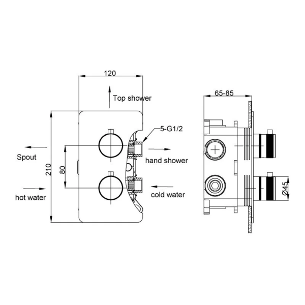 Смеситель для душа Boheme Cell золото 134-3-G (детальная фотография), для душа