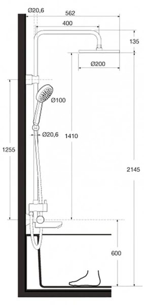 Душевая стойка Roca Victoria хром 5A2718C00 (детальная фотография), хром