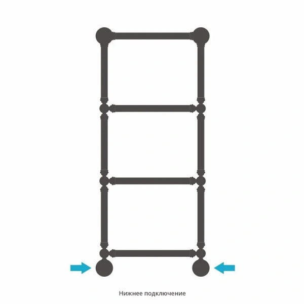 Полотенцесушитель водяной Сунержа Ренессанс 40х96 см шампань 020-0281-9640 (детальная фотография), лесенка, вертикальные