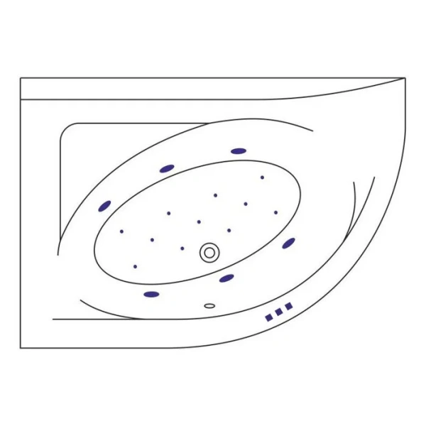 Ванна гидромассажная Excellent Aquarella Relax 170 x 110 см, левая, белый/хром, WAEX.ARL17.RELAX.CR (детальная фотография), 170 см