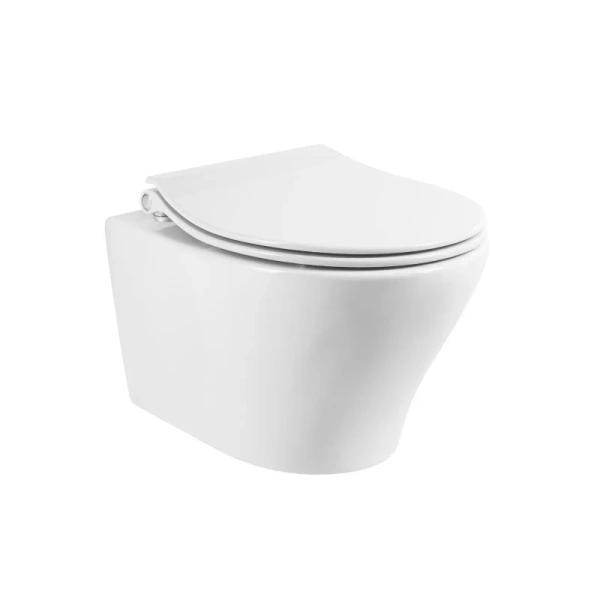 Унитаз с инсталляцией BelBagno Acqua с кнопкой смыва хром BB340CHR/BB2020SC/BB002-80/BB005-PR-CHROME (детальная фотография), с инсталляцией