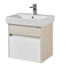 Тумба с раковиной подвесная Акватон Верди 60 см белая/ясень фабрик
