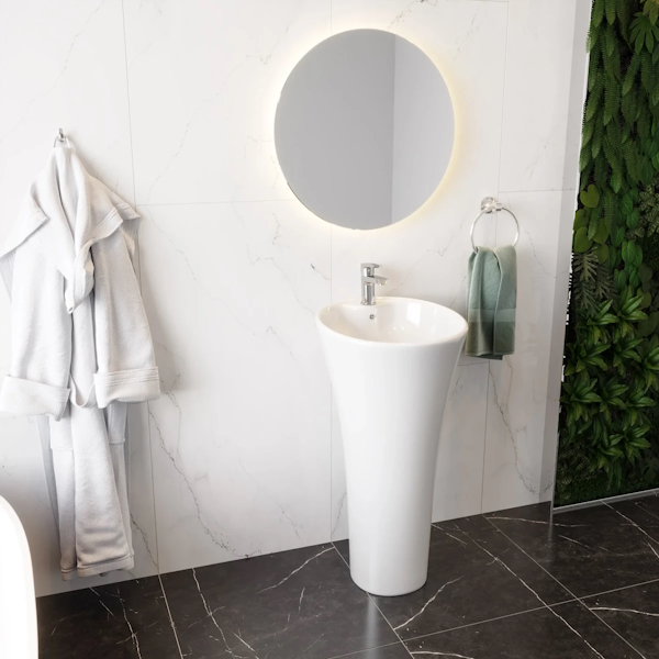 Раковина напольная Ceruttispa Adelina 46 см белая CT7274 (детальная фотография), белые