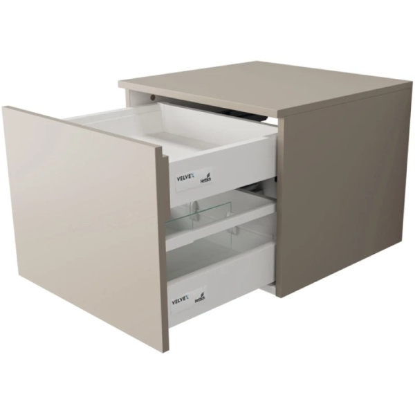 Тумба подвесная Velvex Unit 50 см бежевый шелк tpUNI.50.H40.Y.VY-215 (детальная фотография), по запросу