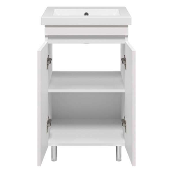 Тумба с раковиной напольная Misty Енисей 50 см с дверцами (детальная фотография), напольная, пристенная