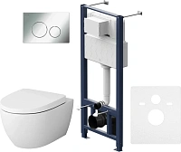 Унитаз с инсталляцией Am.Pm Awe с клавишей хром