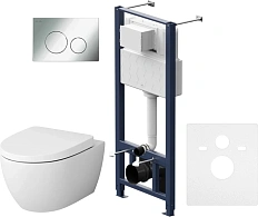 Унитаз с инсталляцией Am.Pm Awe с клавишей хром