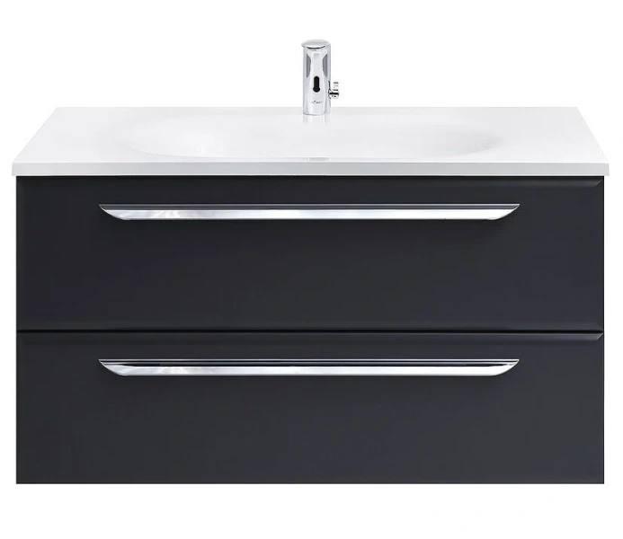 Тумба под раковину подвесная Cezares Eco 75 см grafito ECO-750-2C-SO-GR-P (детальная фотография), современная, hi-tech