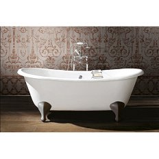 Ванна чугунная Devon & Devon Admiral 182х81 см два отверстия под смеситель, ножки алюминий натуральный