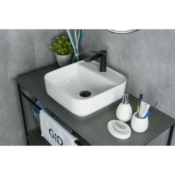 Раковина GID Geometrico N9044 39 см квадратная 51165 (детальная фотография), керамические