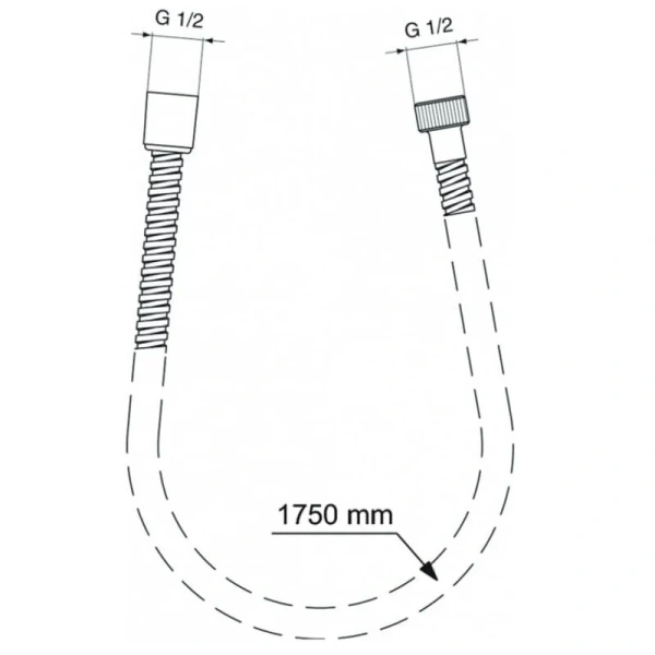 Шланг для душа Ideal Standart Metalflex хром BF175AA (детальная фотография), шланги для душа