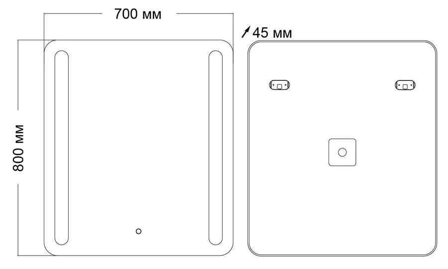 Зеркало с подсветкой Grossman Lara 70 см прямоугольное 137080 (детальная фотография), по запросу