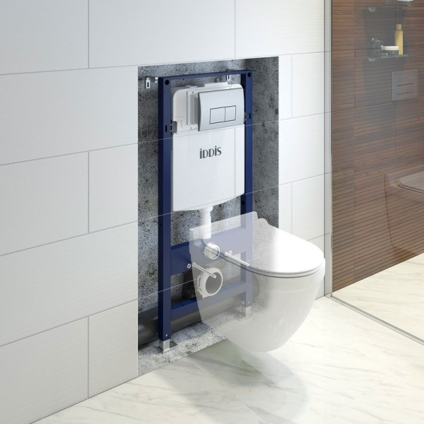Инсталляция для унитаза IDDIS Optima Home с кнопкой хром OPH00GCi32K (детальная фотография), в наличии
