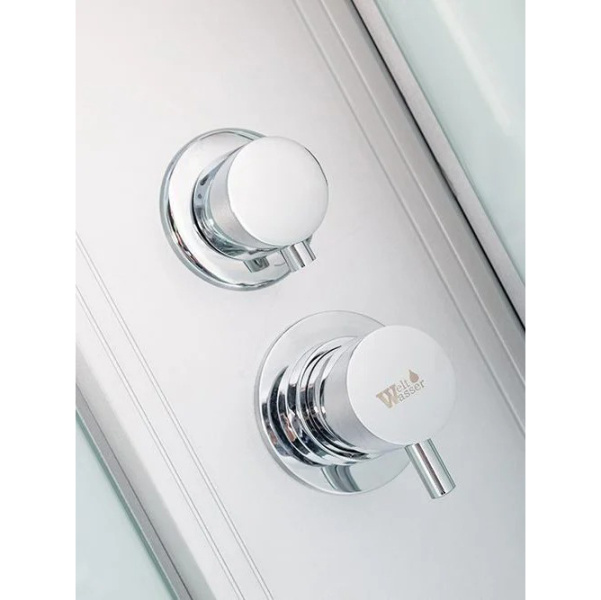 Душевая кабина WeltWasser WW500 120x120 см с крышей WW500 EMMER 12015-2 (детальная фотография), угловые, без гидромассажа, c тропическим душем, с вентиляцией, с крышей