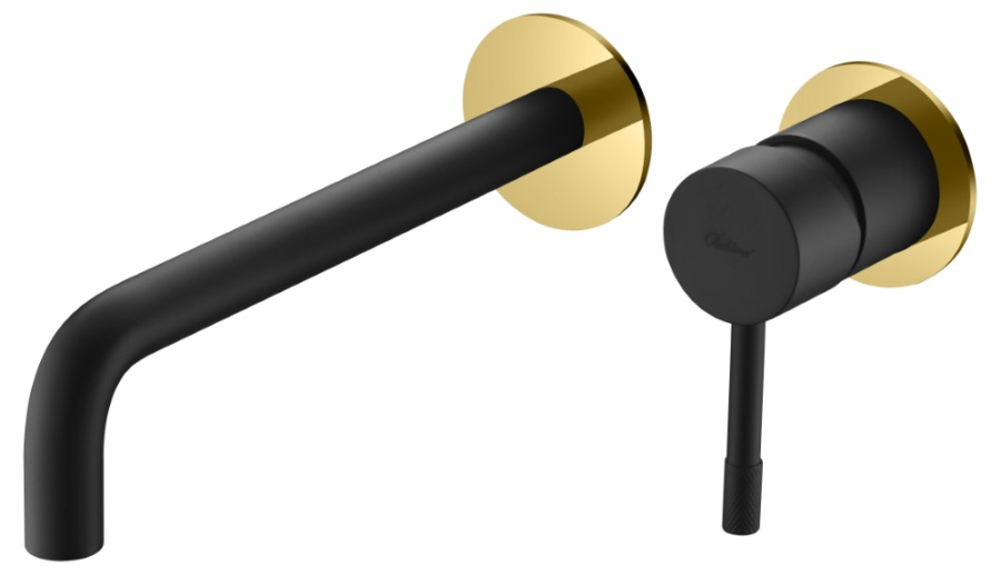 Смеситель для раковины Boheme Uno черный/золото 465-BG (детальная фотография)