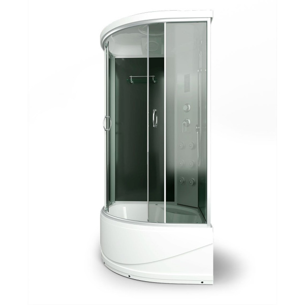 Душевая кабина, задняя стенка чёрная, стекло тонированное, Erlit Comfort ER 4510TP-C4 ER4510TP-C4-RUS (детальная фотография), 100х100