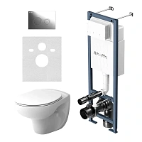 Унитаз с инсталляцией Am.Pm Willow с сиденьем микролифт и клавишей