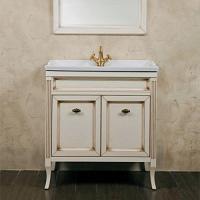 Тумба под раковину, цвет слоновая кость с патиной матовый, фурнитура бронза, La Beaute Vivien