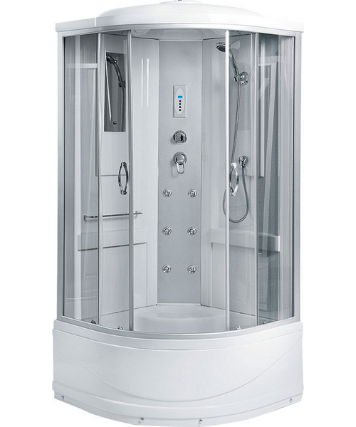 Душевая кабина Erlit Comfort ER2509TP-C 90х90 см с гидромассажем (детальная фотография), стеклянные, матовые, тонированные