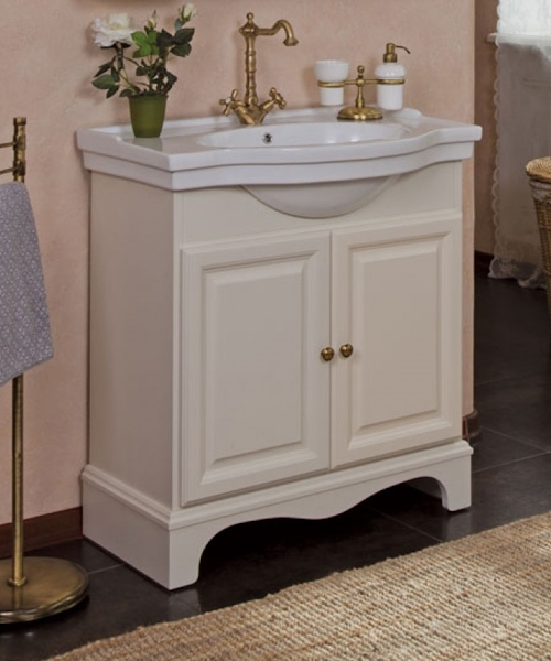 Тумба под раковину, цвет слоновая кость матовый, фурнитура бронза, La Beaute Michel BMI80AVO.BR (детальная фотография)