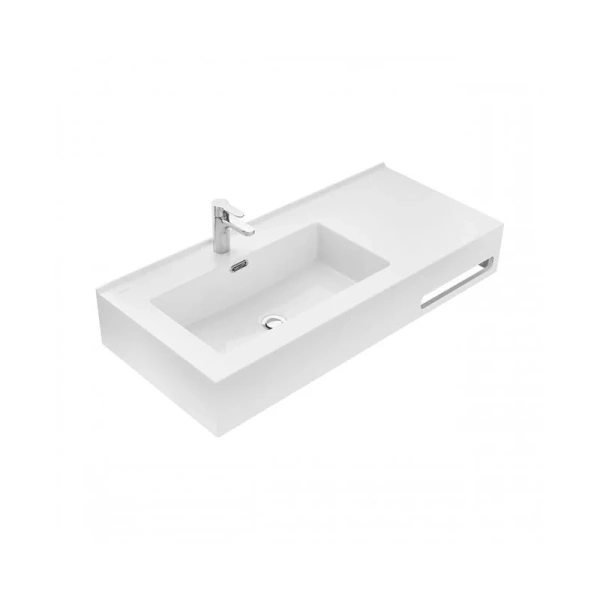 Раковина Акватон Квадро Про 100 см левая 1A733331QA01L (детальная фотография), подвесные, пристенные