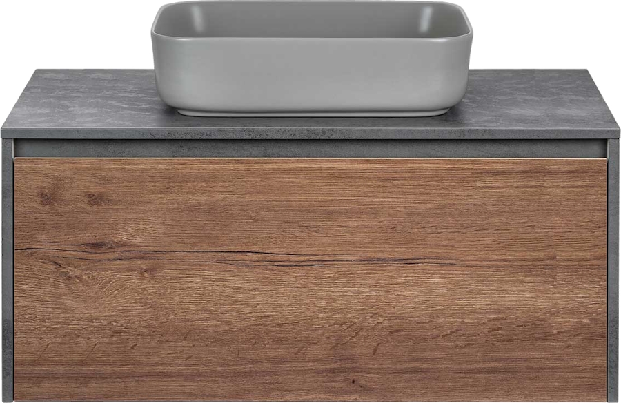 Тумба под раковину подвесная Vincea Mesa 100 см T.Oak/Beton VMC-2MS100TB (детальная фотография), 100 см