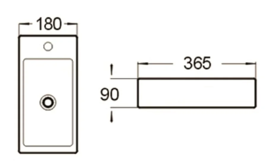 Раковина SantiLine 37 см левосторонняя белая SL-2010L (детальная фотография), современные, hi-tech