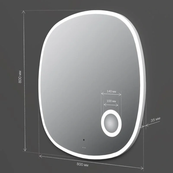 Зеркало с подсветкой Am.Pm Func 80 см с ИК сенсором M8FMOX0803SA (детальная фотография), по запросу