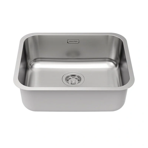 Мойка для кухни Paulmark Vello 53 см нержавеющая сталь VE53-BS (детальная фотография), из нержавеющей стали, стальные, металлические
