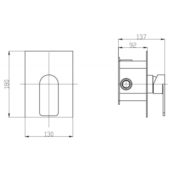 Смеситель для душа BelBagno Nova встраиваемый NOV-DASM-IN (детальная фотография), для душа