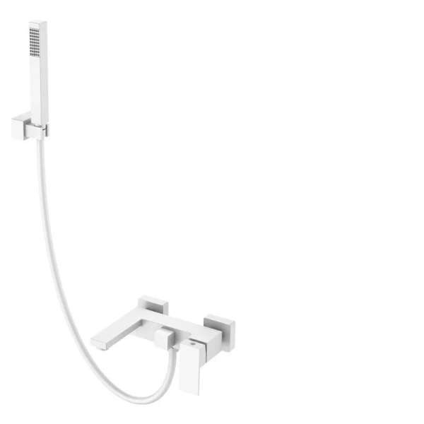 Смеситель для ванны Boheme Qubic белый матовый 473-MW (детальная фотография)