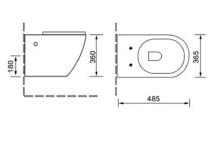 Унитаз подвесной SantiLine черный SL-5018MB (детальная фотография), подвесные, встраиваемые