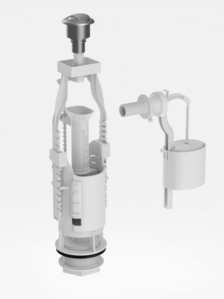 Комплект арматуры BERGES Eko двухкнопочный 030622 (детальная фотография), в наличии index_4