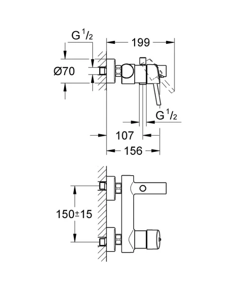 Смеситель для ванны Grohe Concetto хром 32211001 (детальная фотография), для ванны