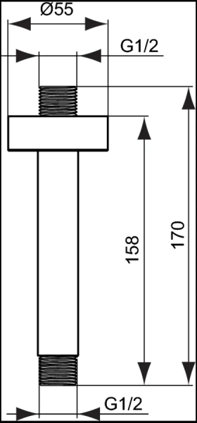 Кронштейн для верхнего душа Ideal Standard IdealRain хром B9446AA (детальная фотография), в наличии