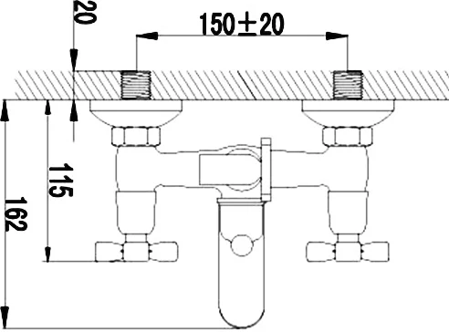 Смеситель для ванны Lemark Benefit LM2502C (детальная фотография), настенные