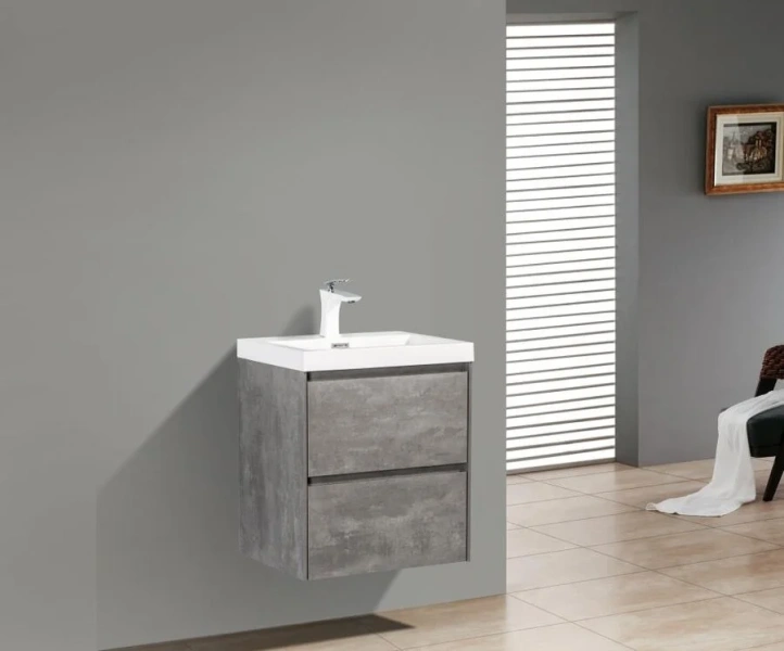 Тумба под раковину подвесная BelBagno Pietra Mini 50 см stucco cemento PIETRA MINI-500-2C-SO-SCM (детальная фотография), моноблок