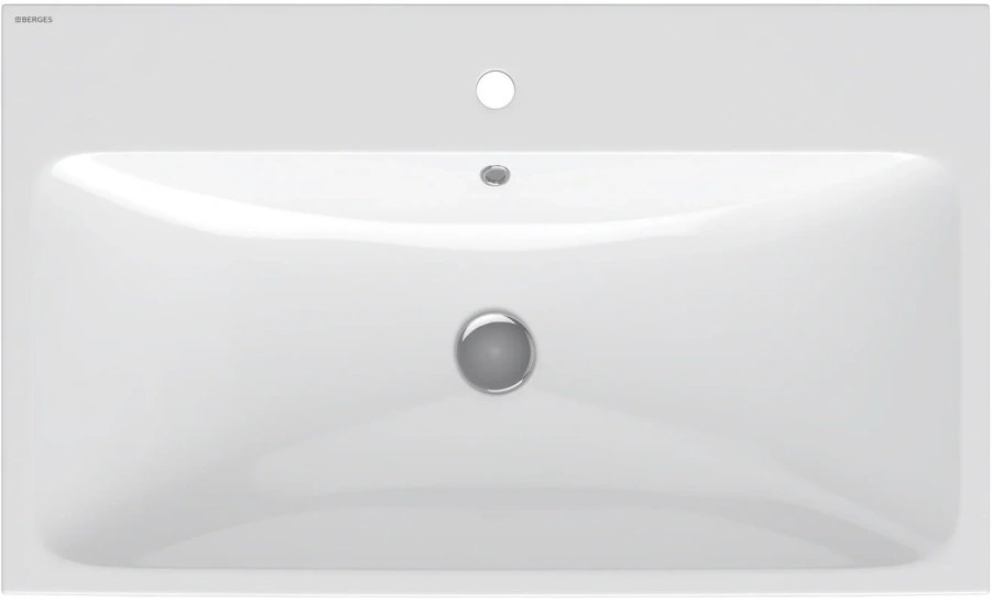 Раковина BERGES Strati 80 см белая 182007 (детальная фотография), подвесные, пристенные