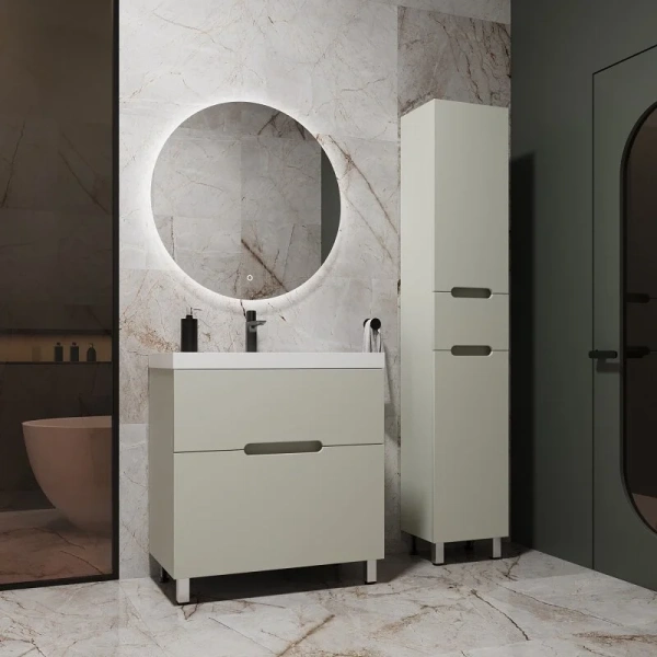 Тумба под раковину напольная Style Line Матис 60 см олива ЛС-00002432 (детальная фотография), современная, hi-tech